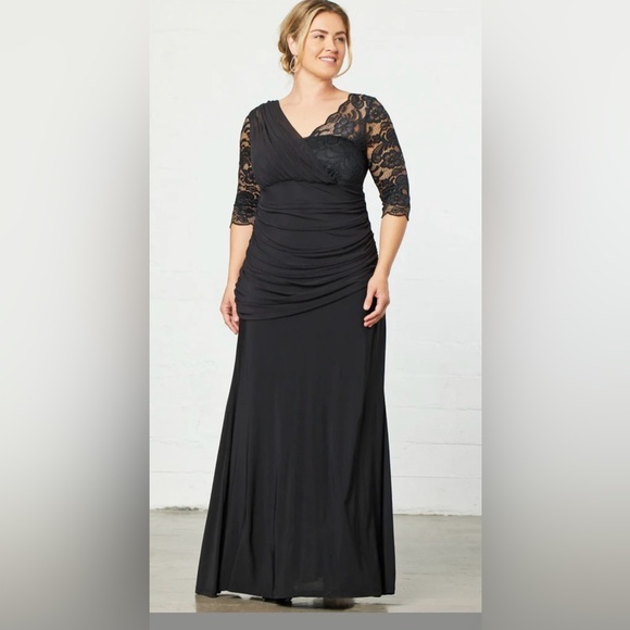 Kiyonna Dresses & Skirts - Elegant Black Lace Evening Gown by Kiyonna